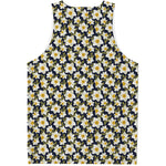White Daffodil Flower Pattern Print Men's Tank Top