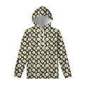 White Daffodil Flower Pattern Print Pullover Hoodie