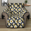 White Daffodil Flower Pattern Print Recliner Protector