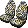 White Daffodil Flower Pattern Print Universal Fit Car Seat Covers