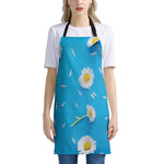 White Daisy Flower Print Apron