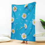 White Daisy Flower Print Blanket
