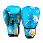 White Daisy Flower Print Boxing Gloves