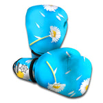 White Daisy Flower Print Boxing Gloves