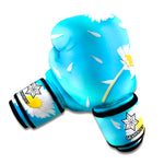 White Daisy Flower Print Boxing Gloves