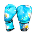 White Daisy Flower Print Boxing Gloves