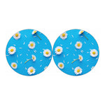 White Daisy Flower Print Car Coasters