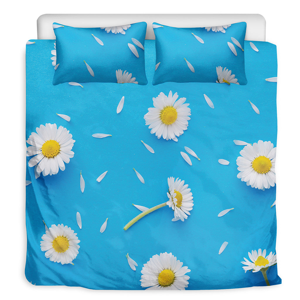 White Daisy Flower Print Duvet Cover Bedding Set