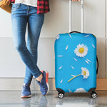 White Daisy Flower Print Luggage Cover