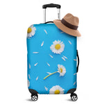 White Daisy Flower Print Luggage Cover