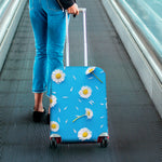 White Daisy Flower Print Luggage Cover