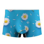 White Daisy Flower Print Men's Boxer Briefs