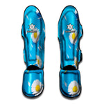 White Daisy Flower Print Muay Thai Shin Guard