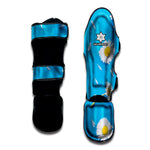White Daisy Flower Print Muay Thai Shin Guard