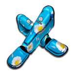 White Daisy Flower Print Muay Thai Shin Guard