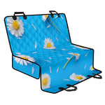 White Daisy Flower Print Pet Car Back Seat Cover