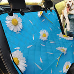 White Daisy Flower Print Pet Car Back Seat Cover
