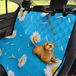 White Daisy Flower Print Pet Car Back Seat Cover