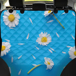 White Daisy Flower Print Pet Car Back Seat Cover