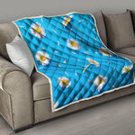 White Daisy Flower Print Quilt