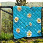 White Daisy Flower Print Quilt