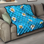 White Daisy Flower Print Quilt