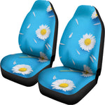 White Daisy Flower Print Universal Fit Car Seat Covers