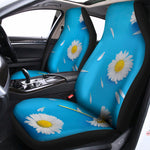 White Daisy Flower Print Universal Fit Car Seat Covers