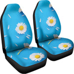 White Daisy Flower Print Universal Fit Car Seat Covers