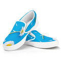 White Daisy Flower Print White Slip On Sneakers