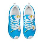 White Daisy Flower Print White Sneakers