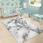 White Dark Grey Marble Print Area Rug GearFrost