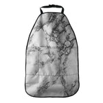 White Dark Grey Marble Print Car Seat Organizers