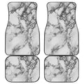 White Dark Grey Marble Print Front and Back Car Floor Mats