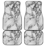 White Dark Grey Marble Print Front and Back Car Floor Mats