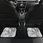 White Dark Grey Marble Print Front and Back Car Floor Mats