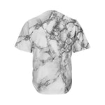 White Dark Grey Marble Print Men's Baseball Jersey