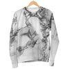 White Dark Grey Marble Print Men's Crewneck Sweatshirt GearFrost