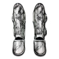 White Dark Grey Marble Print Muay Thai Shin Guards