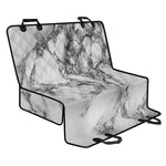 White Dark Grey Marble Print Pet Car Back Seat Cover