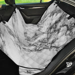 White Dark Grey Marble Print Pet Car Back Seat Cover
