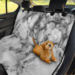 White Dark Grey Marble Print Pet Car Back Seat Cover