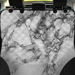 White Dark Grey Marble Print Pet Car Back Seat Cover