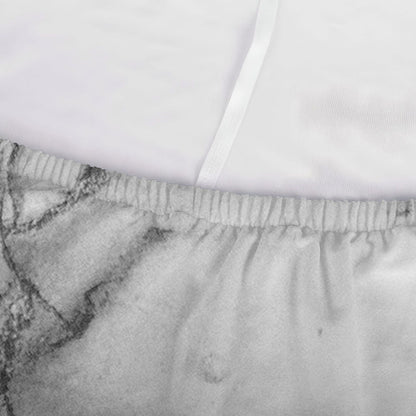 White Dark Grey Marble Print Sofa Cover