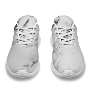 White Dark Grey Marble Print Sport Shoes GearFrost