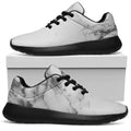 White Dark Grey Marble Print Walking Shoes
