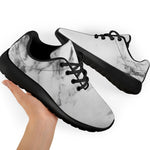 White Dark Grey Marble Print Sport Shoes GearFrost