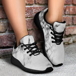 White Dark Grey Marble Print Sport Shoes GearFrost