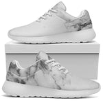 White Dark Grey Marble Print Sport Shoes GearFrost