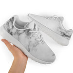 White Dark Grey Marble Print Sport Shoes GearFrost